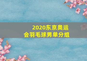 2020东京奥运会羽毛球男单分组