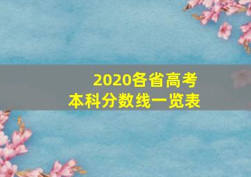 2020各省高考本科分数线一览表