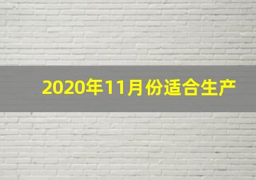 2020年11月份适合生产