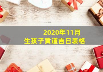 2020年11月生孩子黄道吉日表格