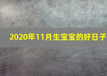 2020年11月生宝宝的好日子