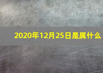 2020年12月25日是属什么