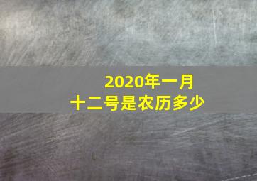 2020年一月十二号是农历多少