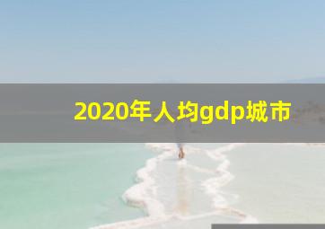 2020年人均gdp城市