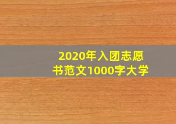 2020年入团志愿书范文1000字大学