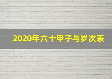 2020年六十甲子与岁次表