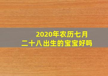 2020年农历七月二十八出生的宝宝好吗