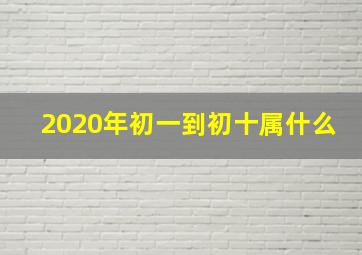 2020年初一到初十属什么