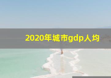 2020年城市gdp人均