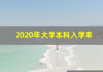 2020年大学本科入学率