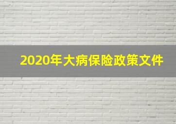 2020年大病保险政策文件