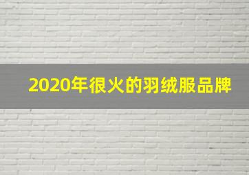 2020年很火的羽绒服品牌