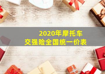 2020年摩托车交强险全国统一价表