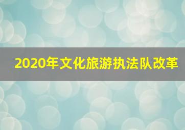 2020年文化旅游执法队改革