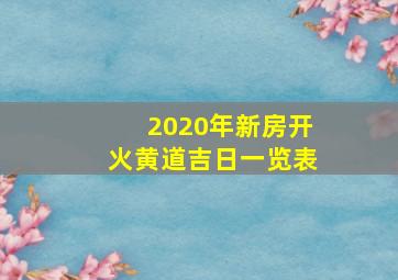 2020年新房开火黄道吉日一览表