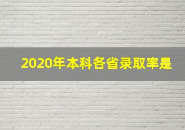 2020年本科各省录取率是