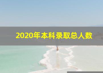 2020年本科录取总人数