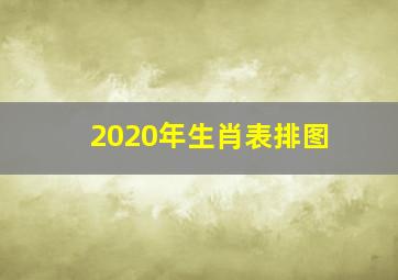 2020年生肖表排图