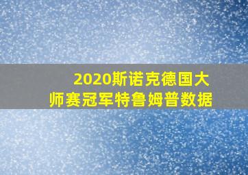 2020斯诺克德国大师赛冠军特鲁姆普数据