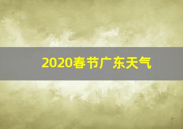 2020春节广东天气