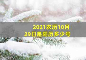 2021农历10月29日是阳历多少号