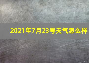 2021年7月23号天气怎么样