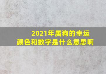 2021年属狗的幸运颜色和数字是什么意思啊