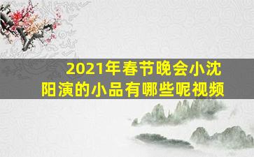 2021年春节晚会小沈阳演的小品有哪些呢视频