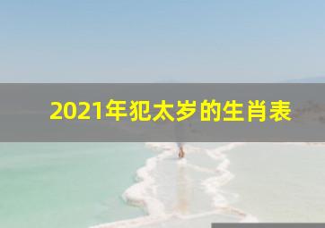 2021年犯太岁的生肖表