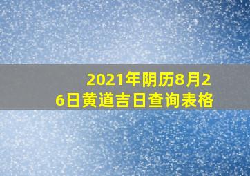 2021年阴历8月26日黄道吉日查询表格