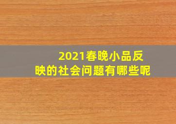 2021春晚小品反映的社会问题有哪些呢