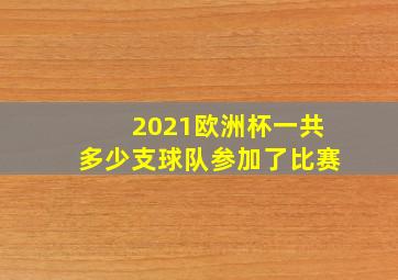 2021欧洲杯一共多少支球队参加了比赛