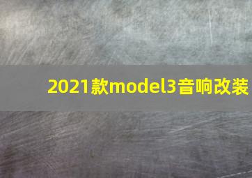 2021款model3音响改装