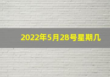 2022年5月28号星期几