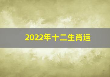 2022年十二生肖运