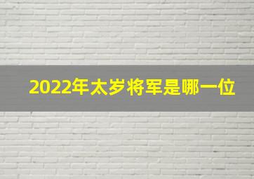 2022年太岁将军是哪一位