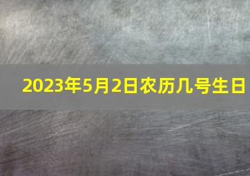 2023年5月2日农历几号生日