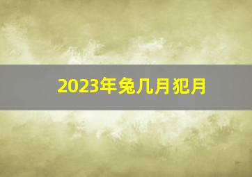 2023年兔几月犯月