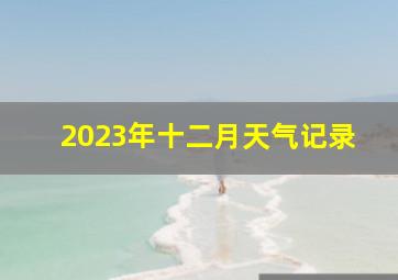 2023年十二月天气记录