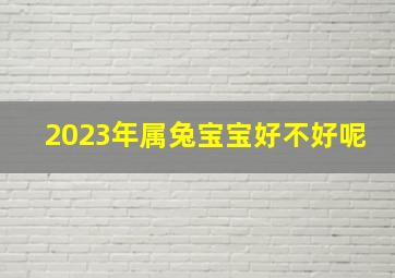 2023年属兔宝宝好不好呢