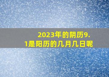 2023年的阴历9.1是阳历的几月几日呢