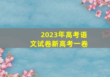 2023年高考语文试卷新高考一卷