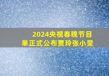 2024央视春晚节目单正式公布贾玲张小斐