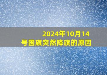 2024年10月14号国旗突然降旗的原因