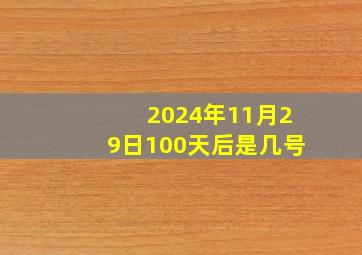 2024年11月29日100天后是几号