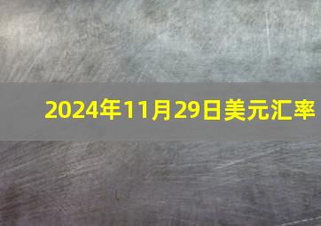 2024年11月29日美元汇率