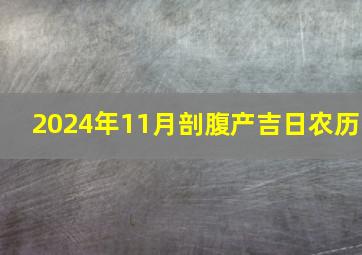 2024年11月剖腹产吉日农历