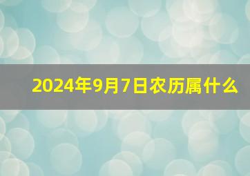 2024年9月7日农历属什么