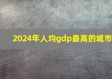 2024年人均gdp最高的城市