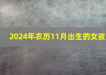 2024年农历11月出生的女孩